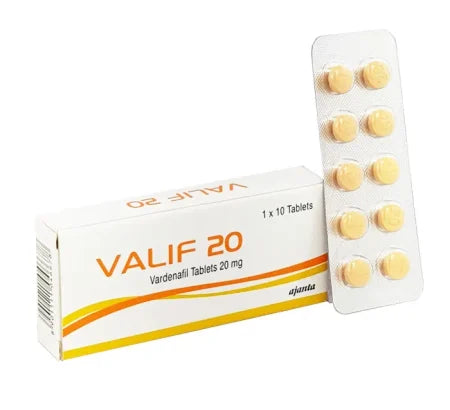 Valif 20 mg Vardenafil tablet by Ajanta Pharma for erectile dysfunction