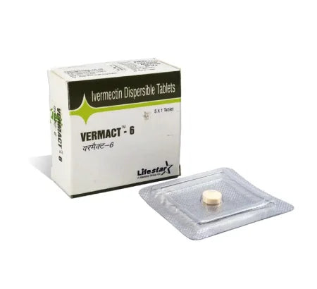 Vermact 6mg Ivermectin Tablet blister strip antiparasitic