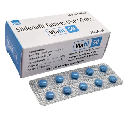 Viafil 50 standard strength tablet - Sildenafil Citrate for ED