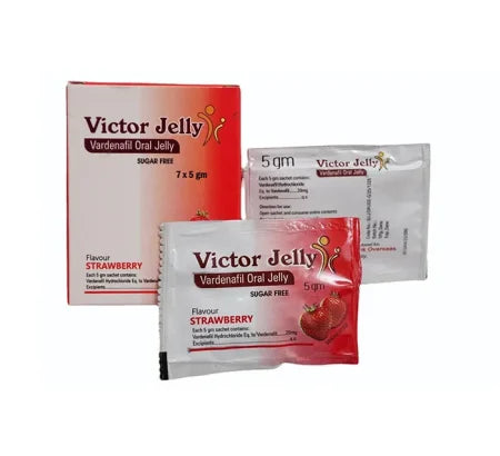Victor Jelly 20 mg Vardenafil oral jelly sachet for erectile dysfunction