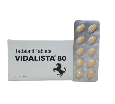 Vidalista 80 mg Tadalafil tablet for erectile dysfunction treatment