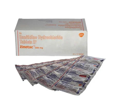 Zinetac 300mg Ranitidine tablet for peptic ulcers and GERD – Buy Online at MedsPrimeHub