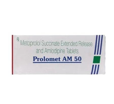 Prolomet AM 50 PR tablet for hypertension and angina – Buy Online at MedsPrimeHub